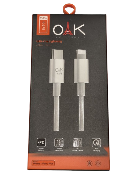 کابل لایتنینگ آیفون تایپ سی OAK