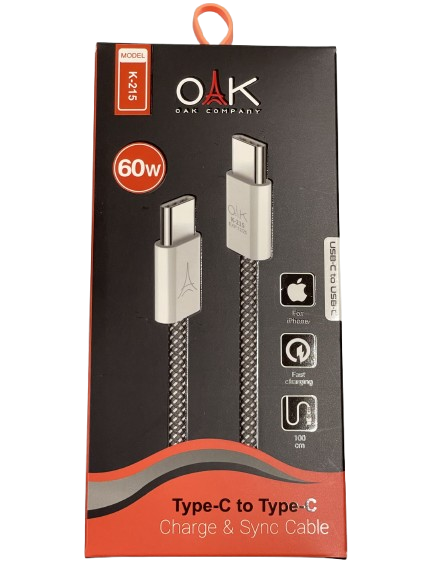 کابل شارژ Type-C به Type-C مدل OAK k_215