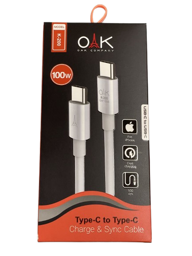 کابل دو سر تایپ سی OAK K-200