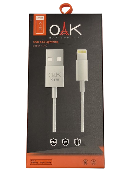 کابل USB به لایتینگ مدل OAK K-179