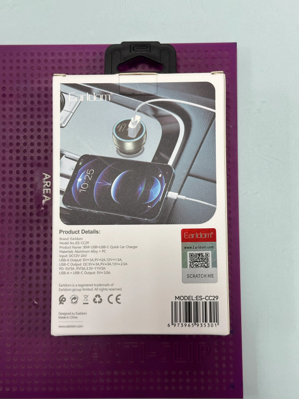 شارژر فندکی 30 وات EARLDOM مدل CC29